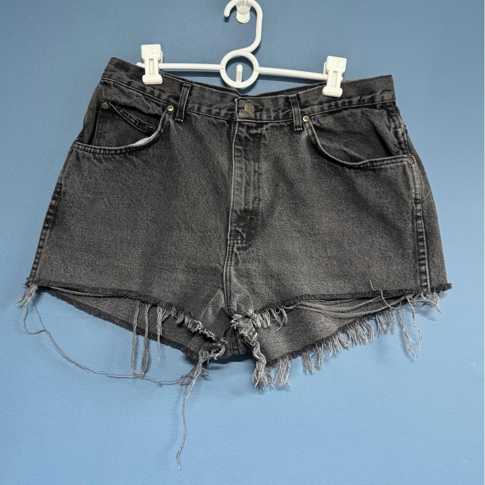 Vintage 90s Cutoff Shorts Women's Size 34" Chic Denim Black Cotton Retro Punk